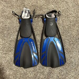 U.S. Divers Dive‎ Fins Flippers Blue Gray S/M Men's 4-8 1/2 (fins Only)